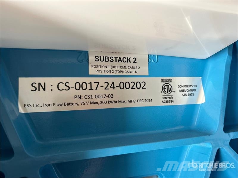  ESS Inc. SS1-0030-01 145 kW Containerized Battery  Outros Florestal