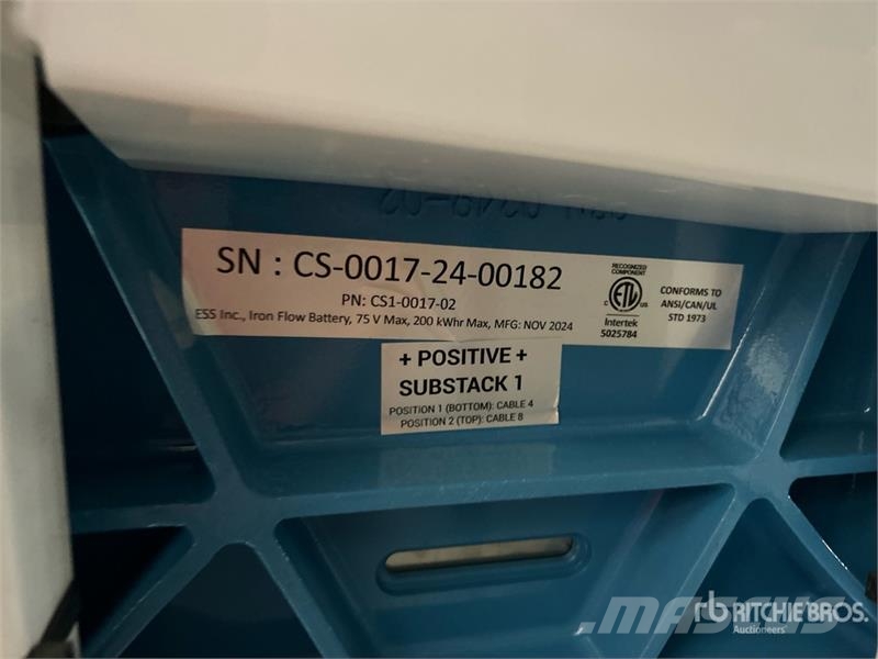 ESS Inc. SS1-0030-01 145 kW Containerized Battery Outros Florestal