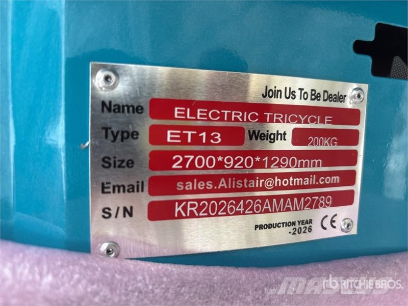 ET13-BLUE Electric Mini Trike (Unused) 汽车