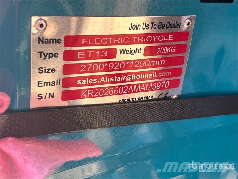  ET13-BLUE Electric Mini Trike (Unused) Cars