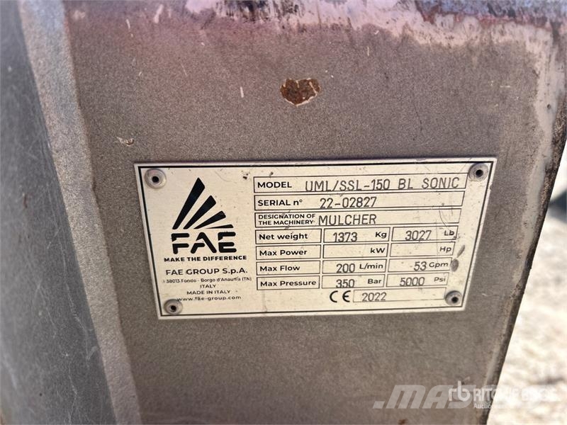 FAE UML/SSL-150 BL Sonic 62 in Skid Steer Mulcher Лісові мулчери