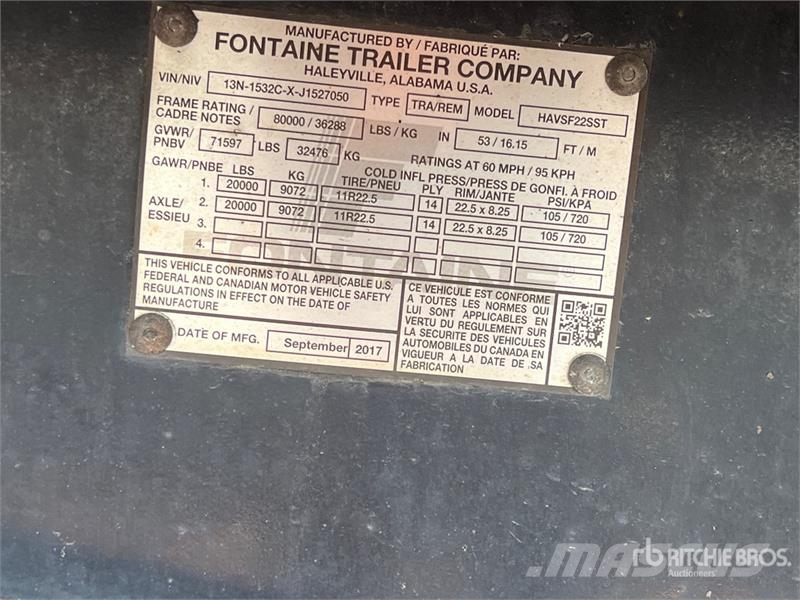 Fontaine 53 ft T/A Flatbed Trailer Flatbed/Dropside trailers