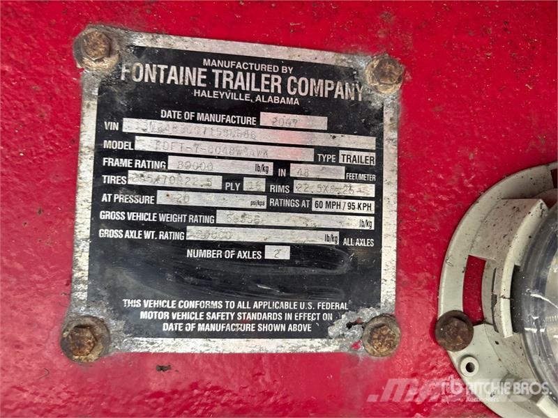 Fontaine EDFT-7-8048WSAWK 48 ft T/A Spread Axle Step Deck T 로우 로더