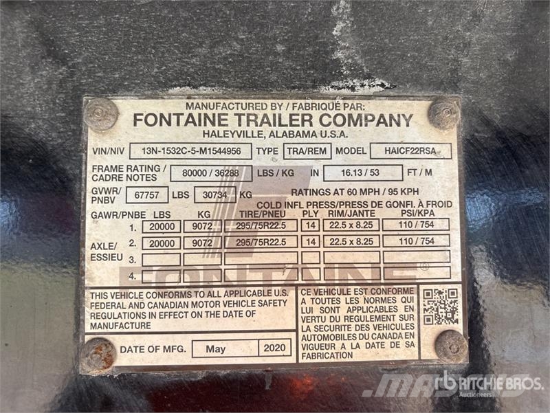 Fontaine HAICF22RSA 53 ft T/A Spread Axle Flatbed Trailer Pritschenanhänger