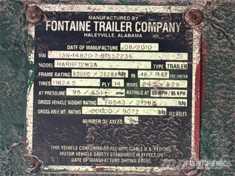 Fontaine HARHF12W 48' Curtain Side Trailer (Inoperable) Priekabos su tentu