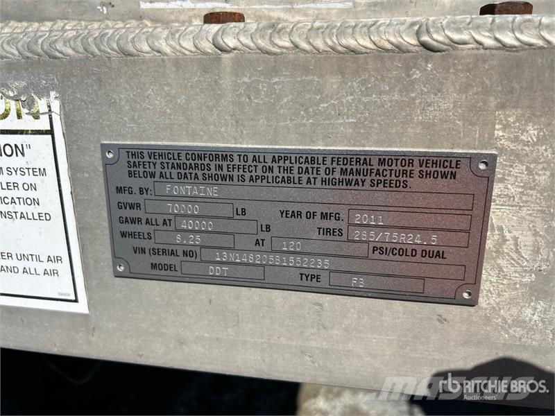 Fontaine HARHF12W 48 ft T/A Spread Axle Flatbed Trailer مقطوروات مسطحة/مفصلية الجوانب