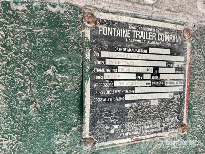 Fontaine HARHF12W Curtain Side Trailer (Inoperable) Remorque à rideaux coulissants (PLSC)