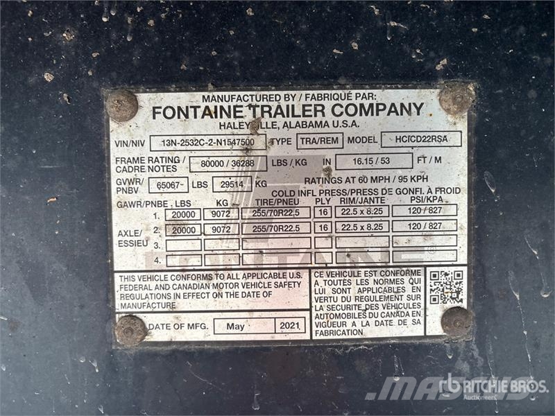 Fontaine HCICD22RSA 53 ft T/A Step Deck Trailer Plataformas bajas