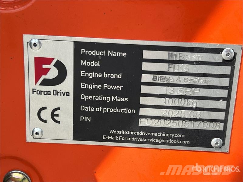Force Drive FD15 Mini Excavator (Unused) Minigravemaskiner