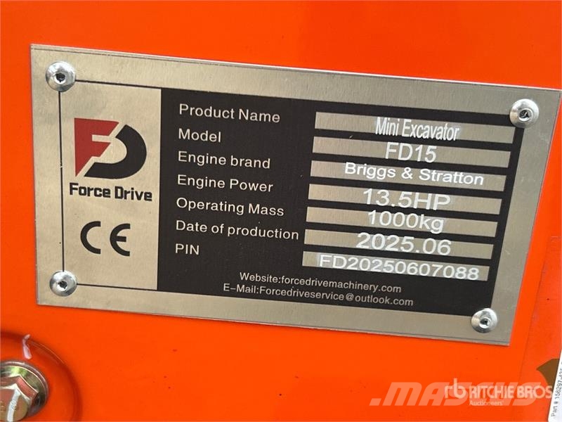 Force Drive FD15 Mini Excavator (Unused) Міні-екскаватори < 7т