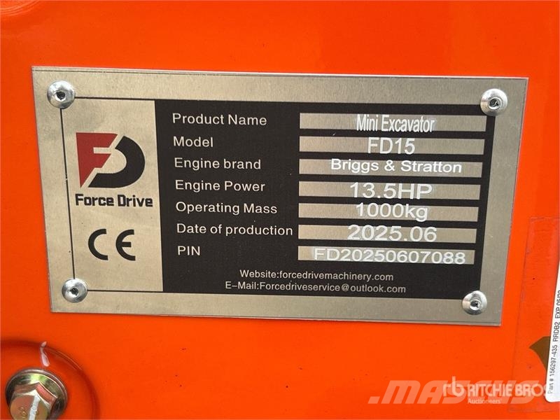 Force Drive FD15 Mini Excavator (Unused) Міні-екскаватори < 7т
