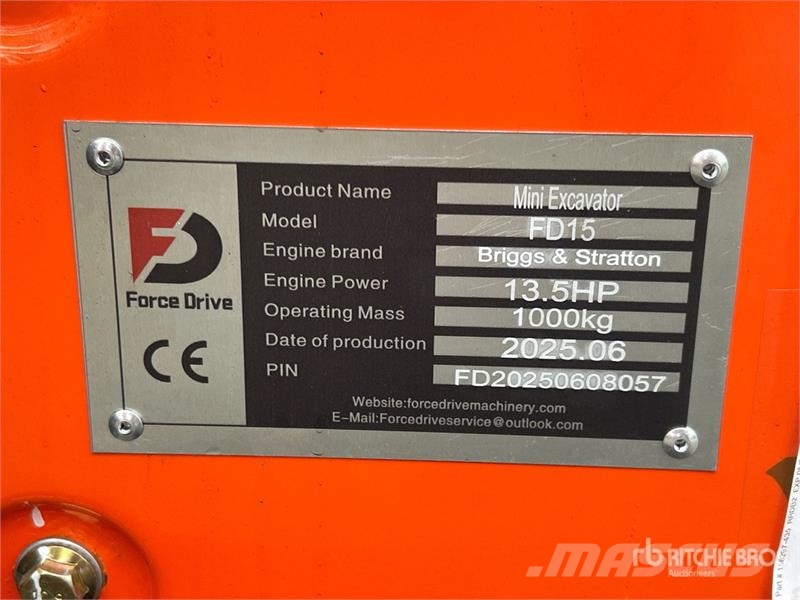 Force Drive FD15 Mini Excavator (Unused) Міні-екскаватори < 7т
