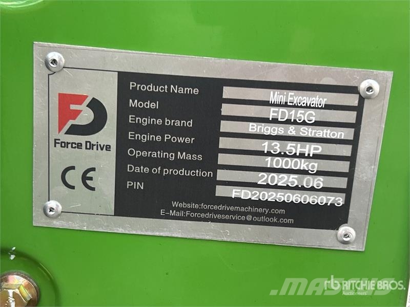 Force Drive FD15G Mini Excavator (Unused) Minigravemaskiner