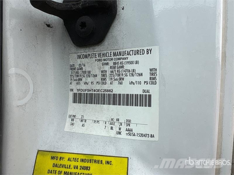 Ford F-550 Truck mounted aerial platforms