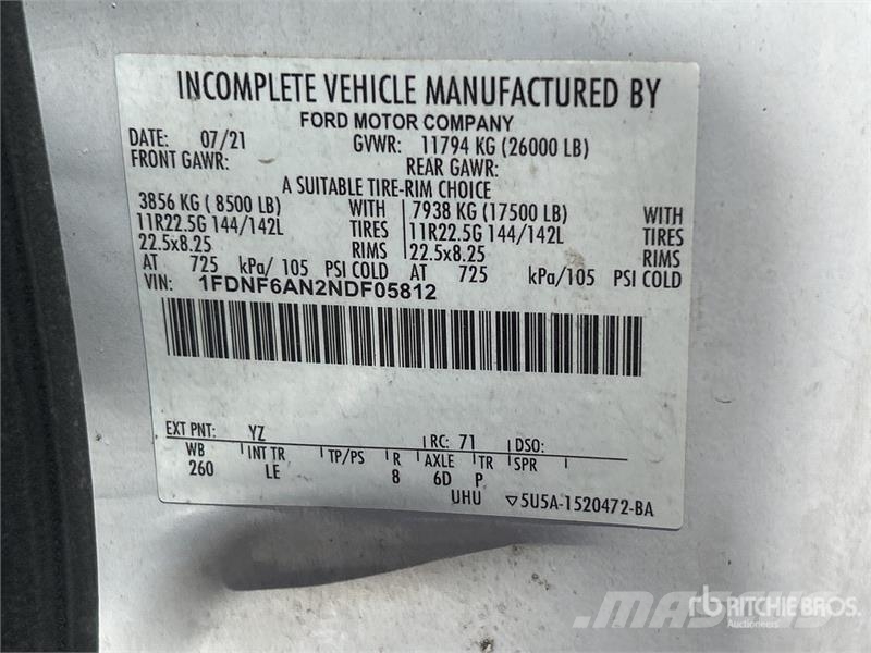 Ford F-650 4x2 Van Truck Sanduk kamioni