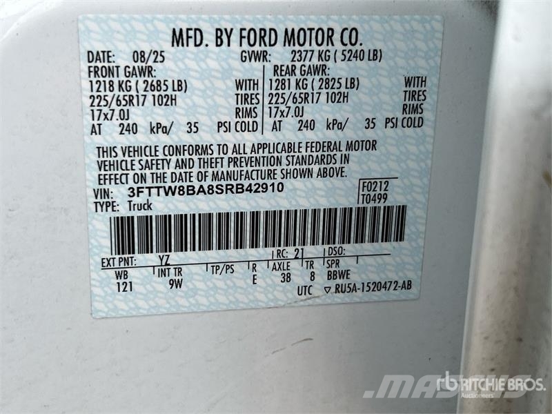 Ford Maverick XL 4x2 Crew Cab Pickup (Inoperable) أخرى
