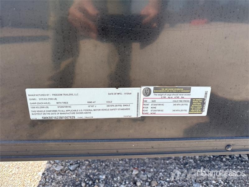 Freedom trailers 16 ft T/A Enclosed Trailer Dobozos pótkocsik