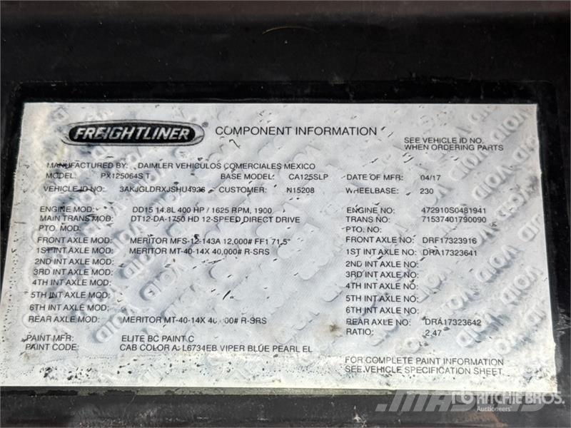 Freightliner Cascadia 125 6x4 T/A Sleeper Truck Tractor Vlačilci