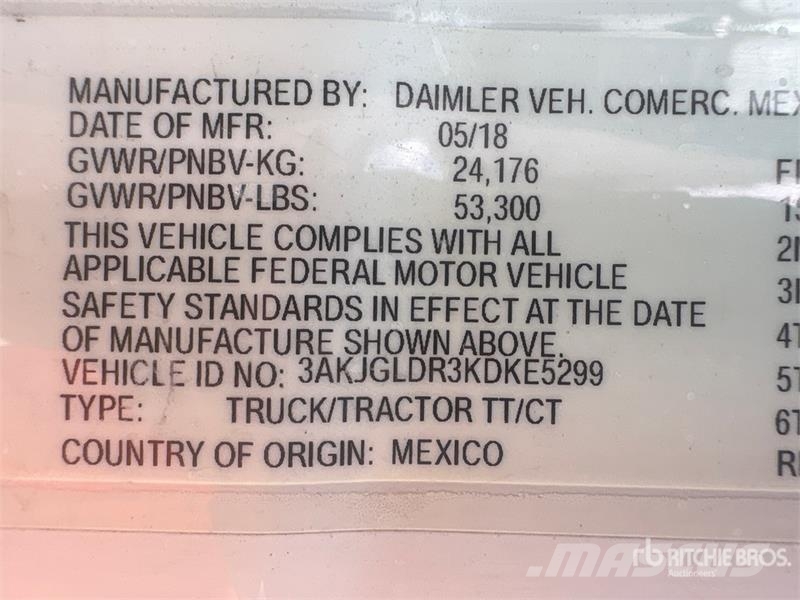 Freightliner Cascadia 125 6x4 T/A Sleeper Truck Tractor Tractores (camiões)