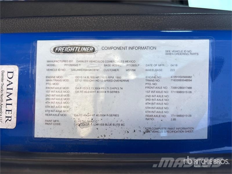 Freightliner Cascadia T/A Sleeper Truck Tractor 6x4 T/A Sleeper Tractor Units