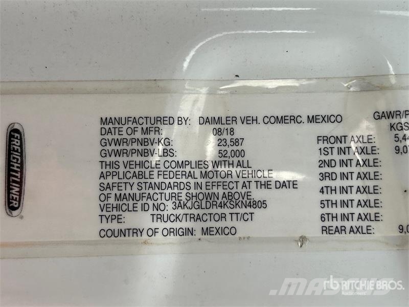Freightliner Cascadia 125 6x4 T/A Sleeper Truck Tractor Sattelzugmaschinen
