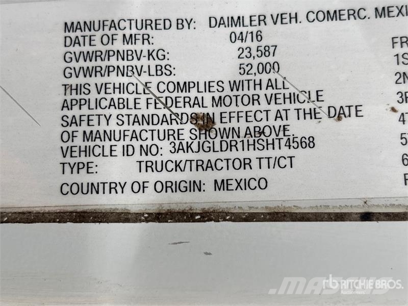 Freightliner Cascadia 125 6x4 T/A Sleeper Truck Tractor Naudoti vilkikai