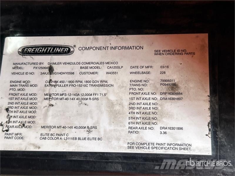 Freightliner Cascadia 125 6x4 T/A Sleeper Truck Tractor Sattelzugmaschinen