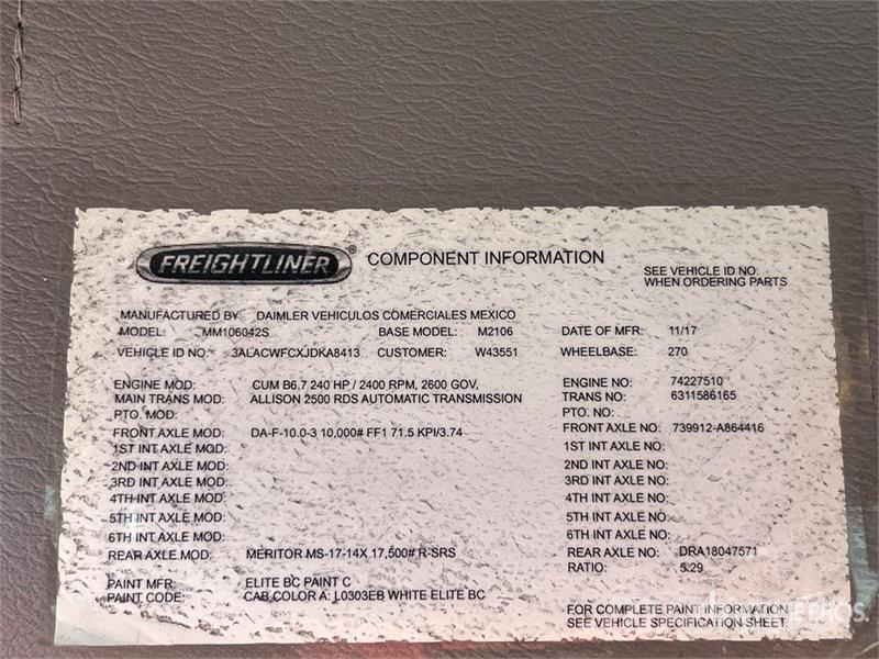 Freightliner M2 106 4x2 Van Truck Box trucks
