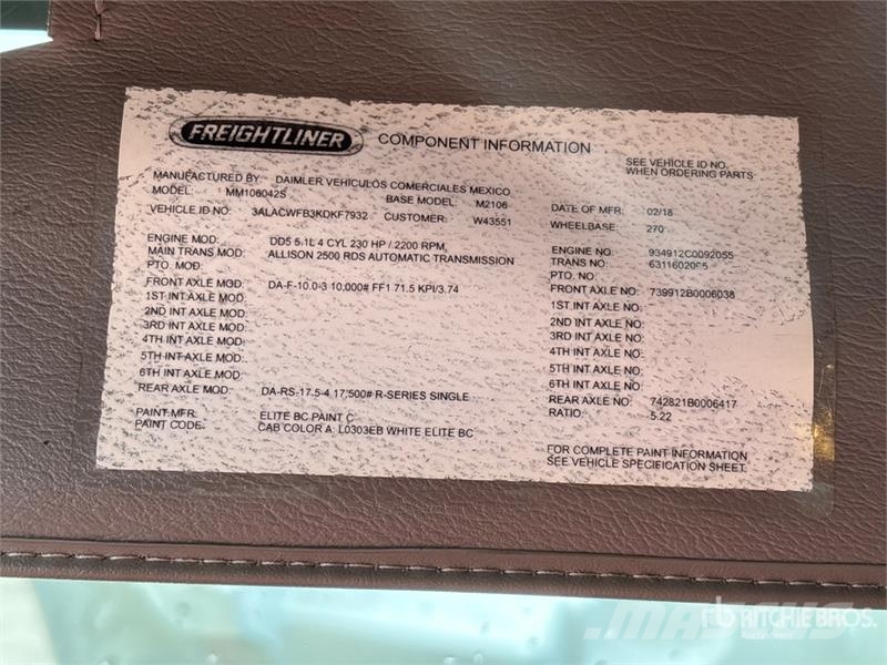 Freightliner M2 106 4x2 Van Truck Грузовики-Фургоны