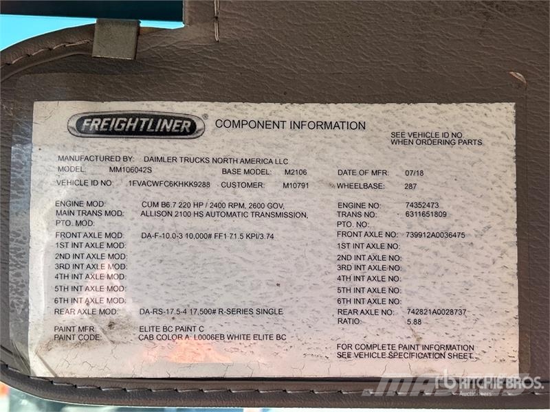 Freightliner M2 106 4x2 Moving Van Truck Fast kasse