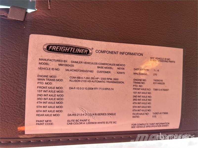 Freightliner M2106 4x2 Van Truck (Inoperable) Box trucks