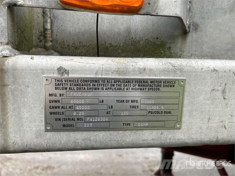 Fruehauf 24 ft T/A Aluminum End Dump Trailer Tipper trailers