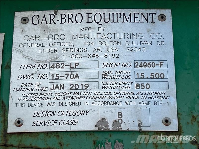 Gar-Bro 3yd Concrete Bucket Zubehör