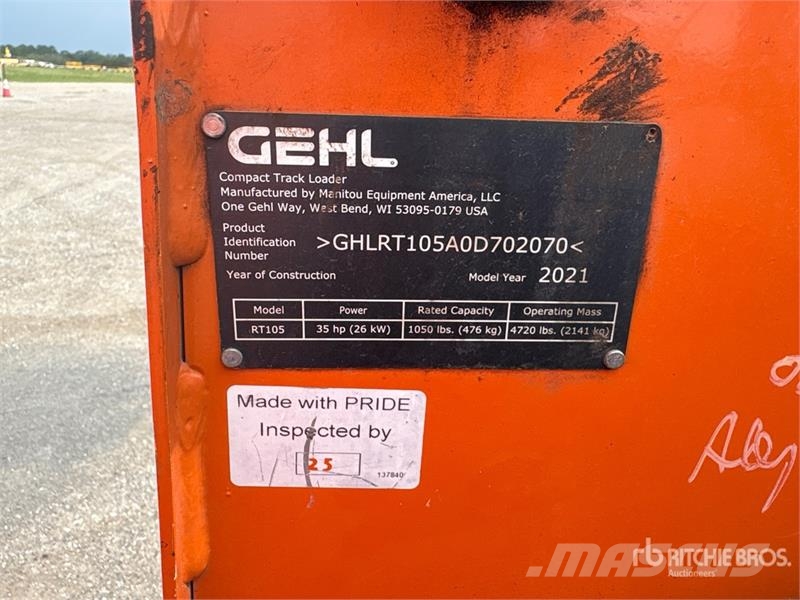 Gehl RT105 Compact Track Loader Skid steer mini nakladalci