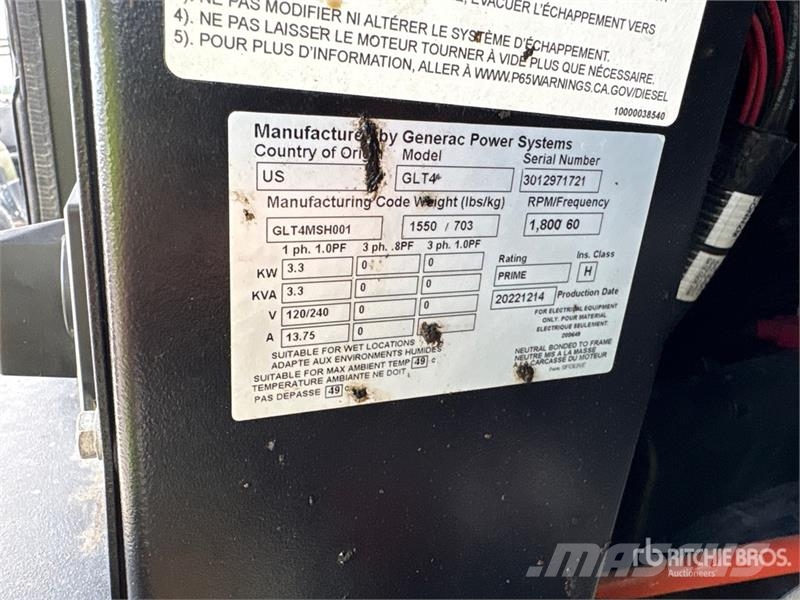 Generac GLT4 3.3 kW Light Tower Osvětlovací stožáry