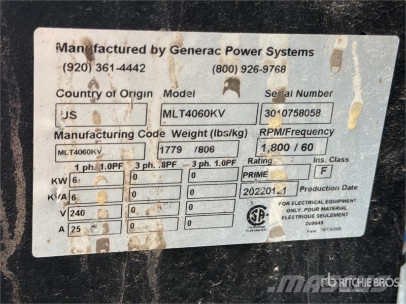 Generac MLT4060KV 6 kW Light Tower Svetlobni stolpi