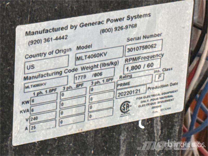 Generac MLT4060KV 6 kW Light Tower Valopylväät