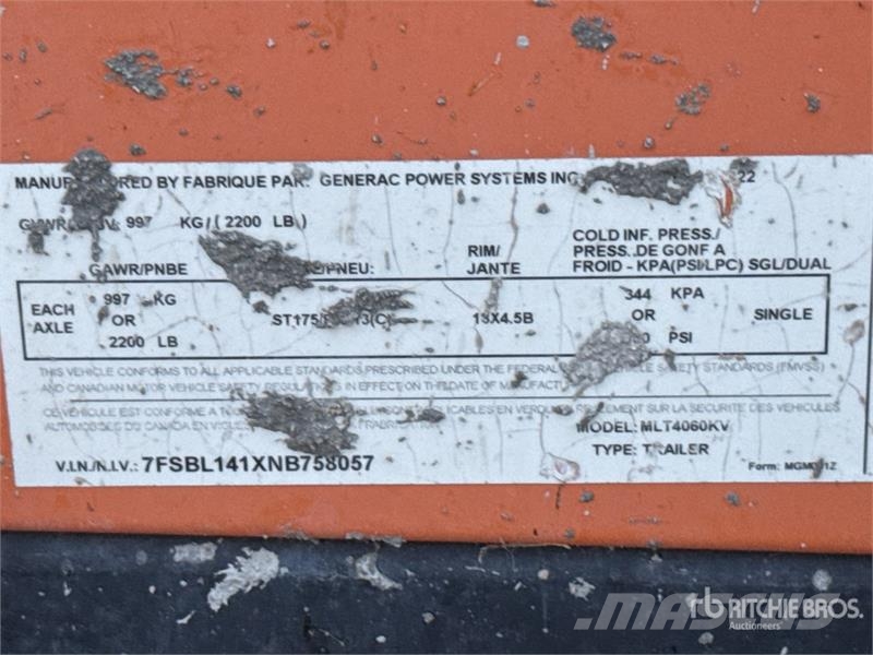 Generac MLT4060KV 6 kW Light Tower Svetlobni stolpi