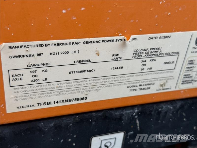 Generac MLT4060KV 6 kW Light Tower Mobiilsed valgustusseadmed