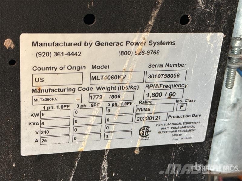 Generac MLT4060KV 6 kW Light Tower Mobiilsed valgustusseadmed