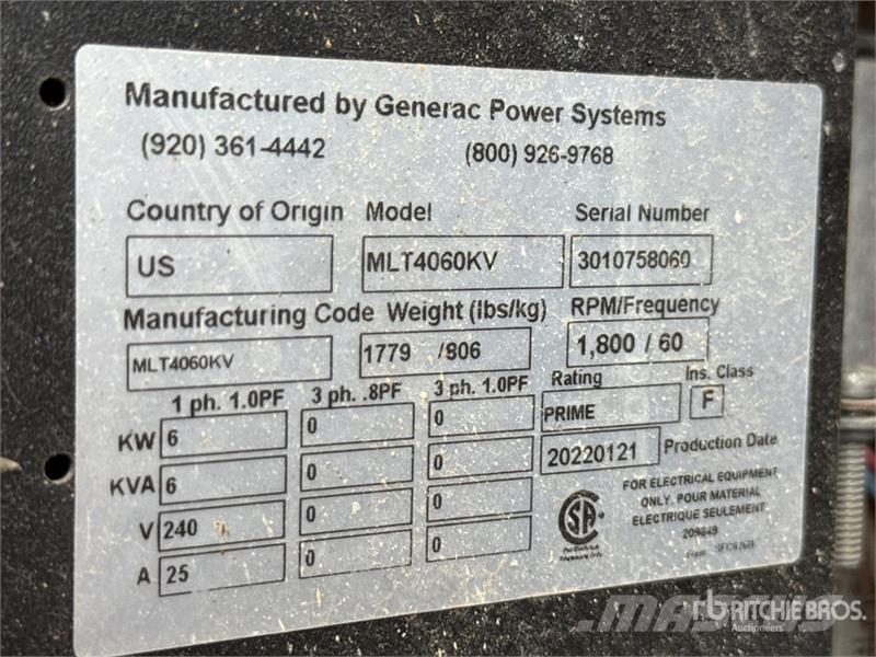 Generac MLT4060KV 6 kW Light Tower Mobiilsed valgustusseadmed