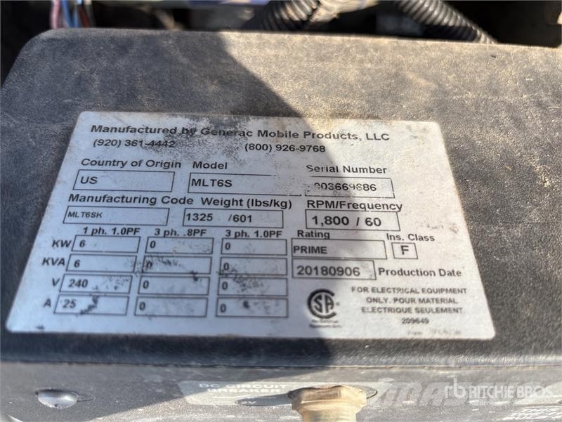 Generac MLT6SK 6 kW Light Tower Svetlobni stolpi