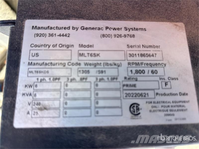 Generac MLT6SK 6 W Light Tower 조명타워