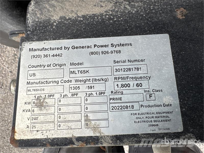 Generac MLT6SKDS 6 kVA Light Tower Lichtmasten
