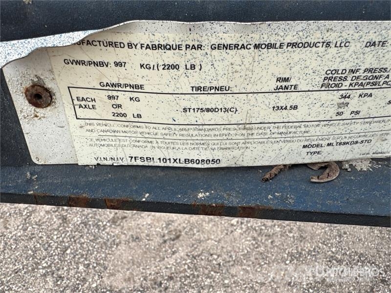 Generac MLT6SKDS 6 kVA Light Tower Fénytornyok