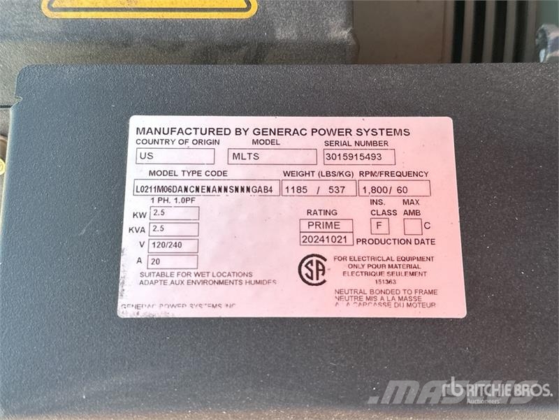 Generac MLTS 2.5 kW Light Tower Mobiilsed valgustusseadmed