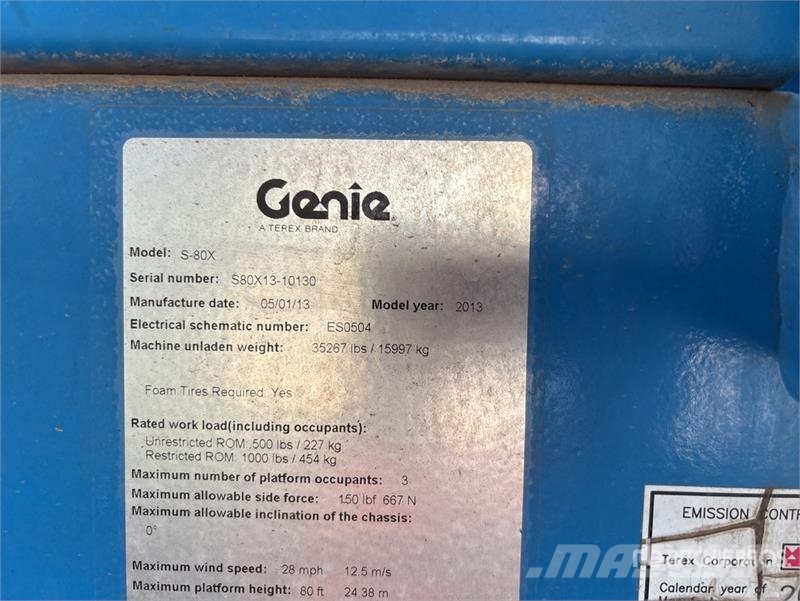 Genie 4WD Diesel Telescopic Boom Lift Teleskopiskie pacēlāji