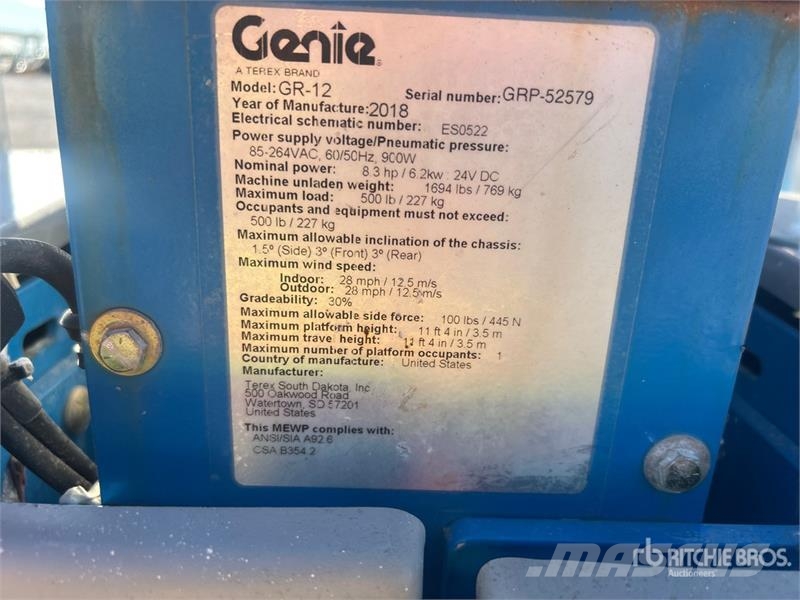 Genie GR-12 Vertical Mast Lift 垂直升降工作台