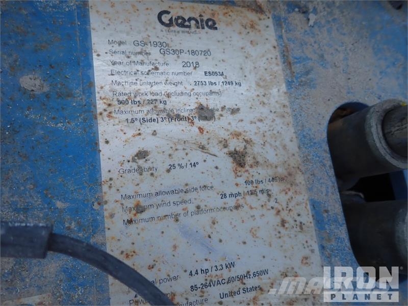 Genie GS-1930 Electric Scissor Lift Elevadores de tesoura