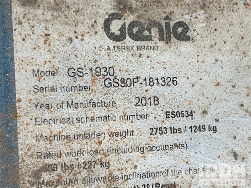 Genie GS-1930 Electric Scissor Lift Škarjaste dvižne ploščadi